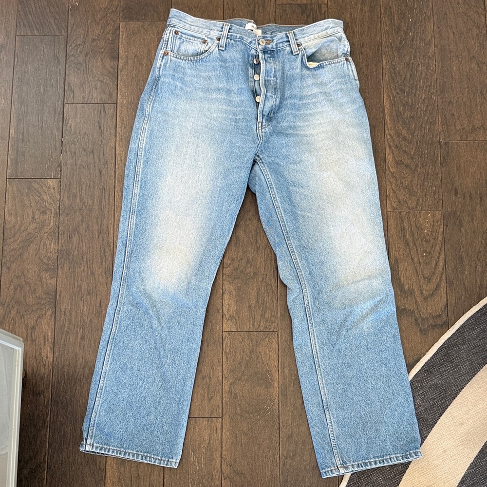 Re/Done Light Blue Straight Jeans